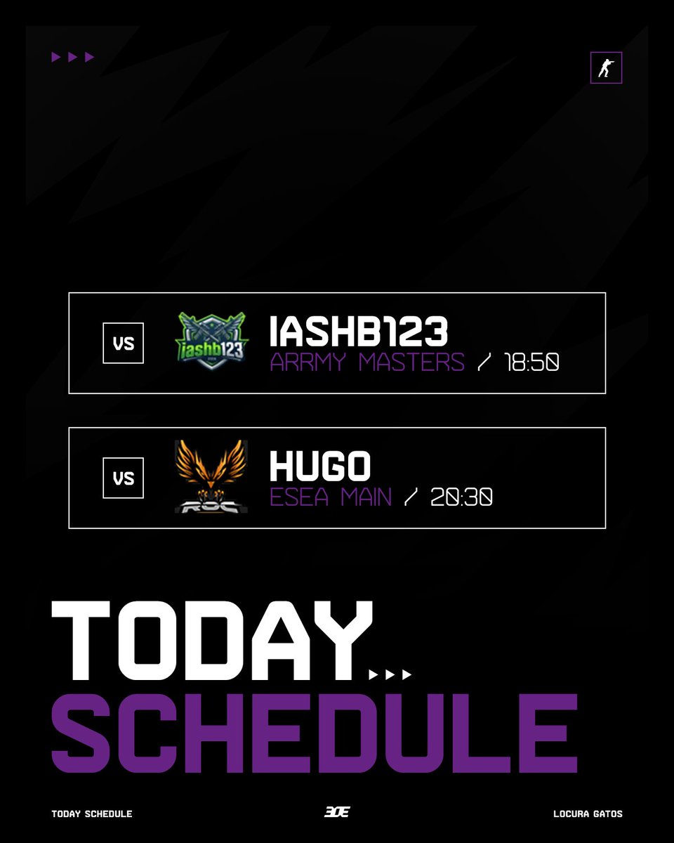 LGatosCS's tweet photo. Dzisiaj gramy podwójnie!
⚔️ 18:50 vs IASHB123 @ARRMYgg MASTERS
⚔️ 20:30 vs hugo @ESEA MAIN
#CS2 #ESEA #ARRMY https://t.co/91h657bocd