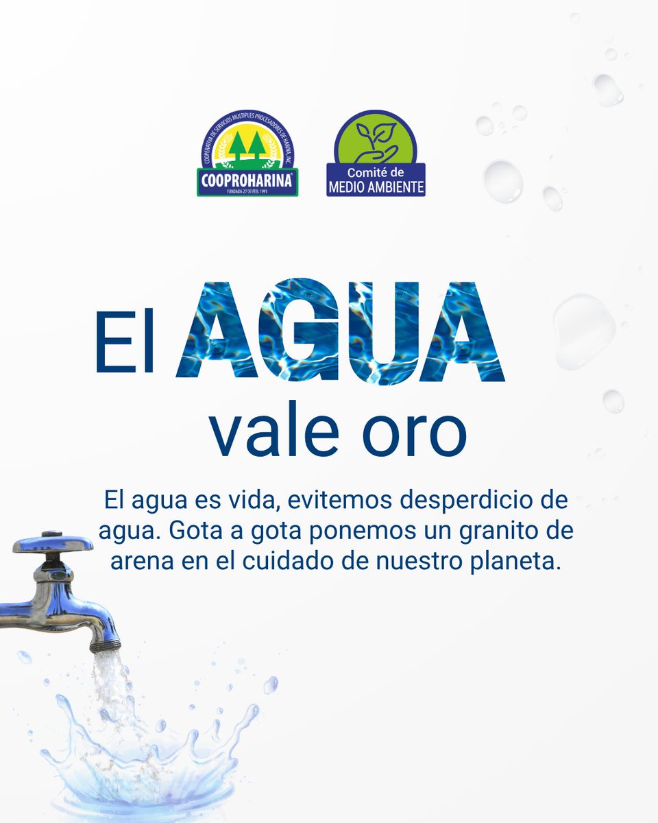 cooproharina's tweet photo. Cerrar la llave mientras te cepillas, reparar fugas y usar el agua de manera consciente son pequeños hábitos que ayudan a proteger uno de los recursos más importantes para la vida.
#CuidadoDelAgua #ElAguaValeOro #MedioAmbiente #ConsumoResponsable #Sostenibilidad #AguaEsVida https://t.co/TEuy6A95Qz