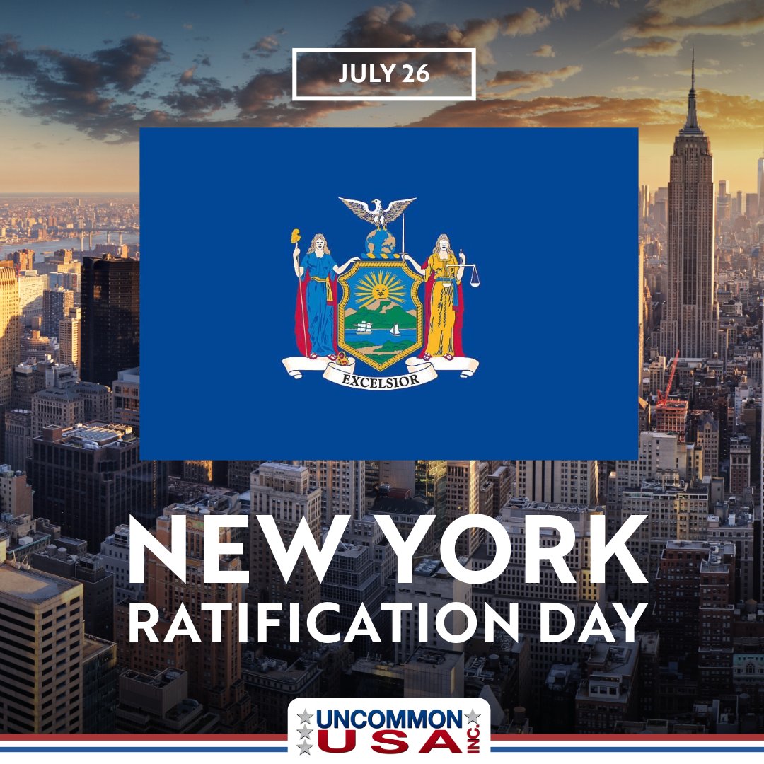uncommonusa's tweet photo. Happy New York Ratification Day!
On this day in 1788, New York officially ratified the U.S. Constitution, becoming the 11th state to join the growing union and helping shape the nation we know today. 🇺🇸
#NewYork #AmericanHistory #Patriotism #Constitution #UncommonUSA https://t.co/0t7d4wJjlV