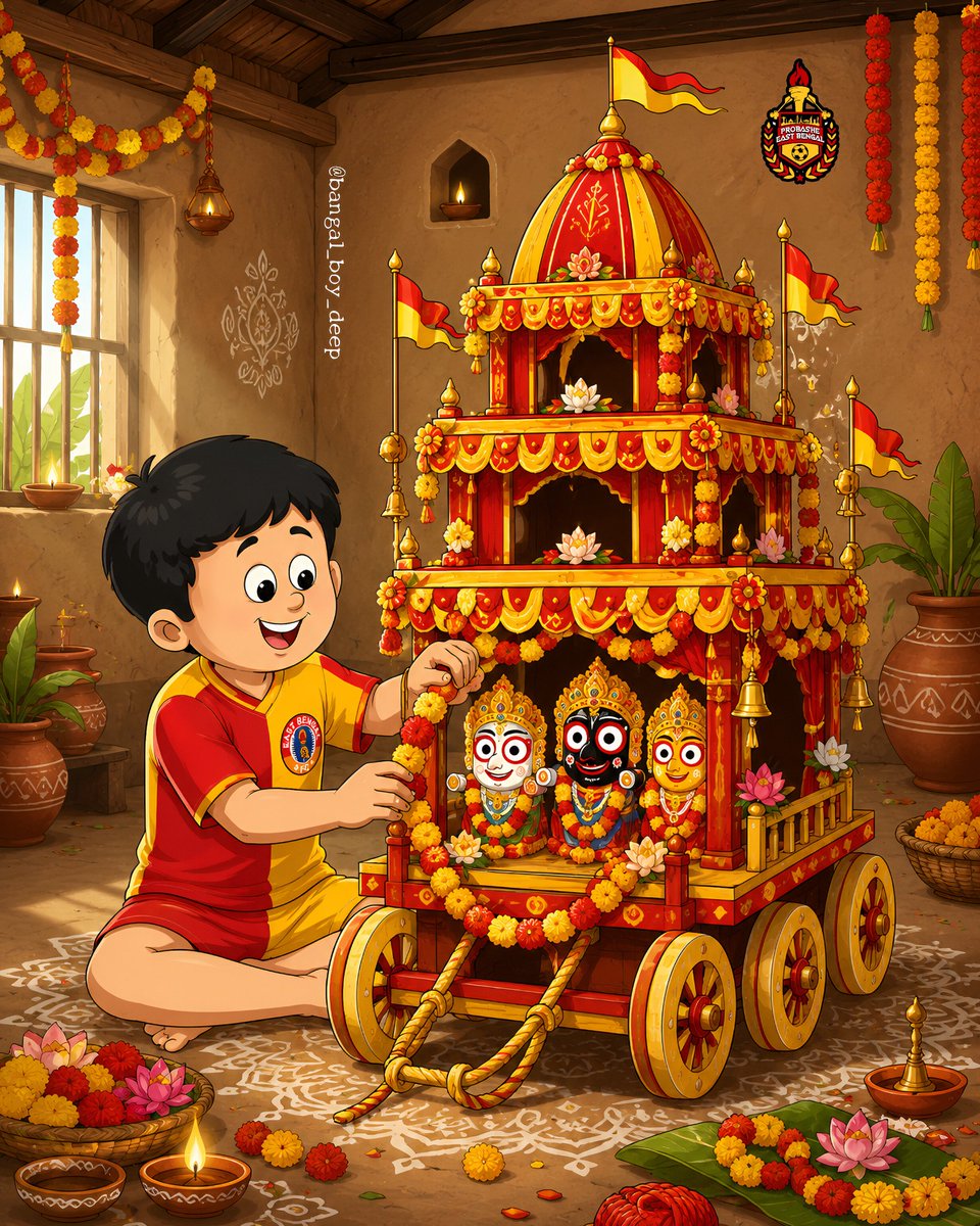 ProbasheEB's tweet photo. শুভ রথযাত্রা ⭕❗⭕ ❤️💛 

🎨 @Deep___21

[Joy East Bengal, ProbasheEB, promotingEBoutsideWB] https://t.co/3bwcgySQJB