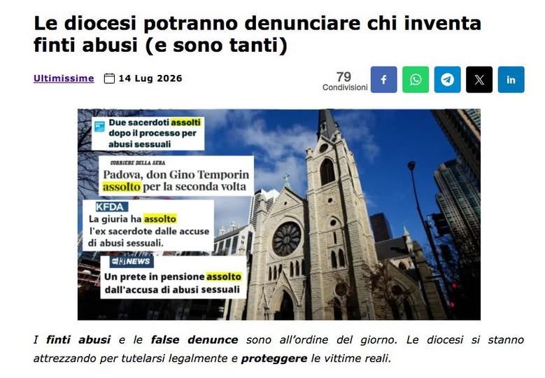 lafionda_com's tweet photo. Le #falseaccuse in Italia si contano a DECINE DI MIGLIAIA.
La Chiesa per alcune decine di casi nel mondo prende atto del fenomeno emergente e si adopera per limitarlo.
In Italia con migliaia di casi la politica fa finta di niente.
Amen
Leggi tutto: https://t.co/JxGBAuqdq4 https://t.co/0TSPQs59hS