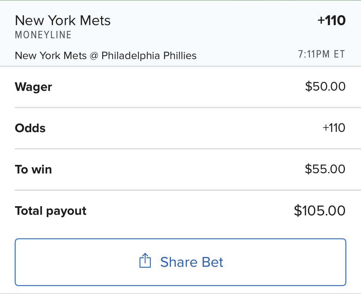 DisciplineWager's tweet photo. 7/16 MLB⚾️

Mets ML 1U

#Gambling𝕏 
#gamblingtwitter 
#Mets https://t.co/PKgDd4u2ba