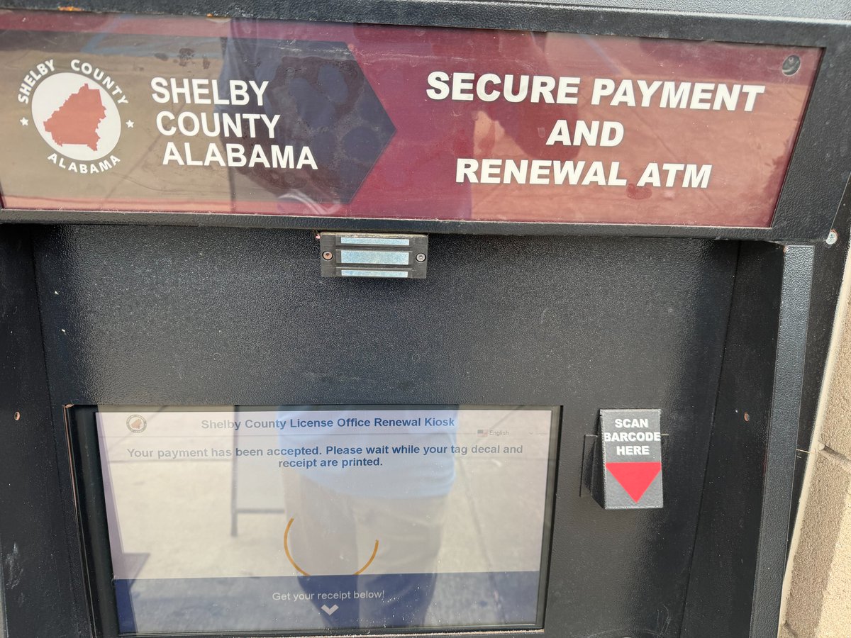 RepKPaschal73's tweet photo. Tried the Shelby County Vehicle Registration Renewal ATM yesterday at the City of Pelham License Office.
Renewed my tag & printed my new decal in about 2 minutes. A fast, convenient option that's available 24/7 at three Shelby County locations.
#ShelbyCounty #Pelham https://t.co/ac2w7Lmh2W