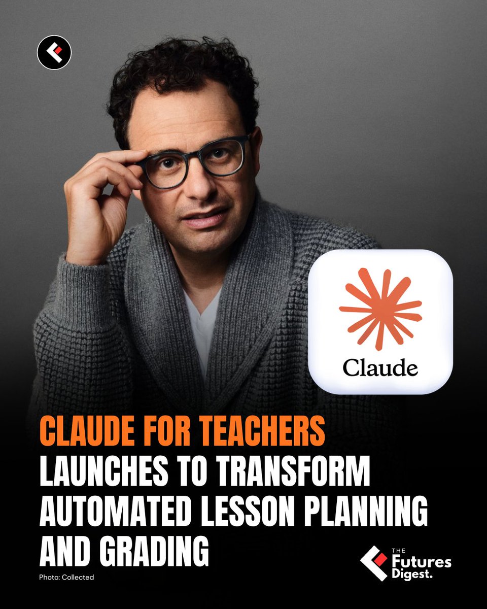Futures_Digest's tweet photo. Anthropic has launched Claude for Teachers, offering verified US K-12 educators a free year of premium features to automate lesson planning and data analysis. Student data will not be used for model training.

(Source: Anthropic)

#Claude #EdTech #TheFuturesDigest https://t.co/6pHYR1vLXW