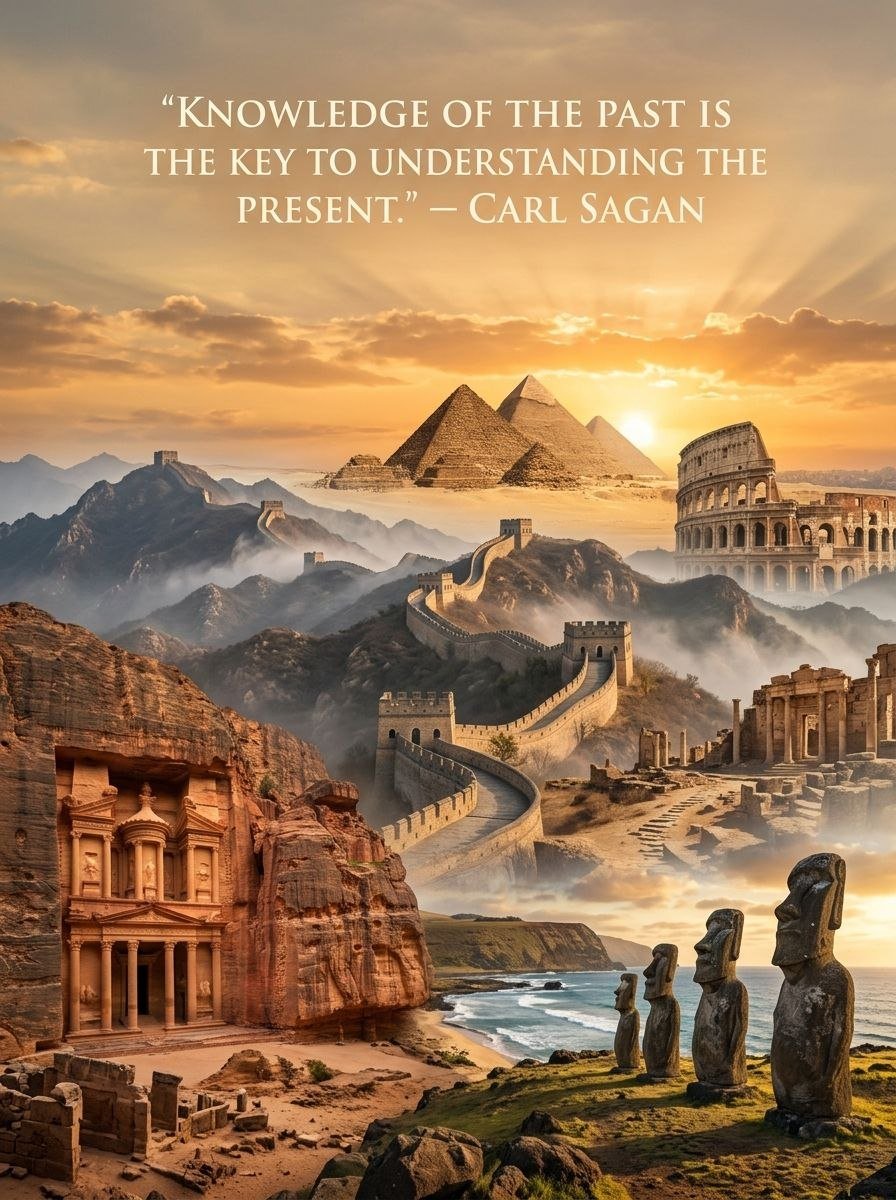StevenSmithtog's tweet photo. "Knowledge of the past is the key to understanding the present."
— Carl Sagan
#History #HistoryQuotes #AncientHistory #Knowledge #Archaeology #AncientTruthStudio https://t.co/Ty5S96cc0N