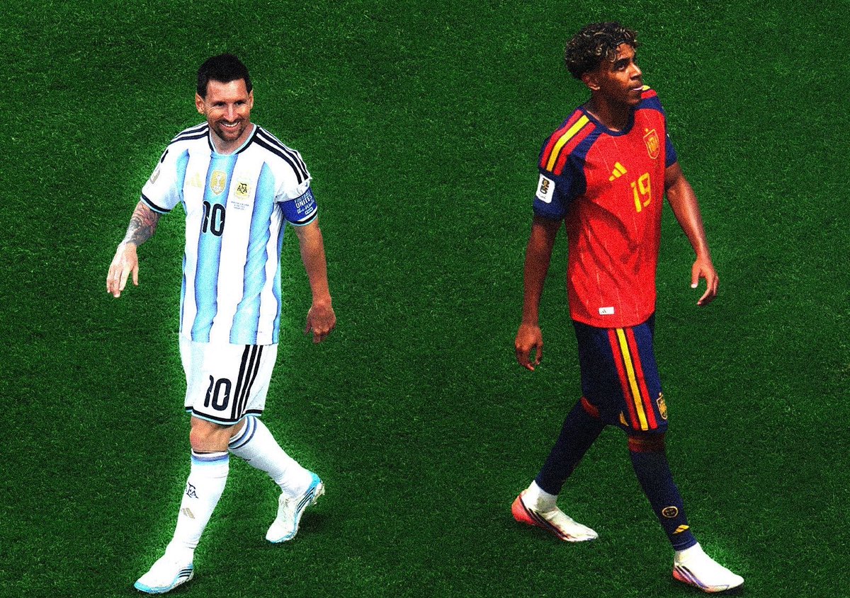 ReshadRahman's tweet photo. We’ve come a full circle.

In 2007, Messi was paired with a baby named Lamine Yamal during a charity photoshoot. It could’ve been *any* child, but somehow, it was him.

This child went on to become the #10 of Barcelona and is the future. 

17 years later, on Sunday, they meet again. The hands that once held the little prince, will now shake before battle on football’s biggest stage.

Too good of a script.