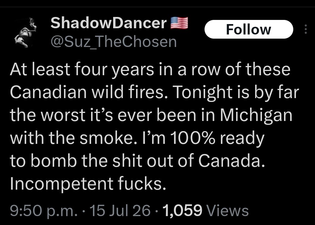 Darth_Pingu's tweet photo. Seriously, if this is your response to a very dangerous wildfire situation where people's homes are being lost, you need your head examined. Also, fuck you. https://t.co/LzRilMxTU6