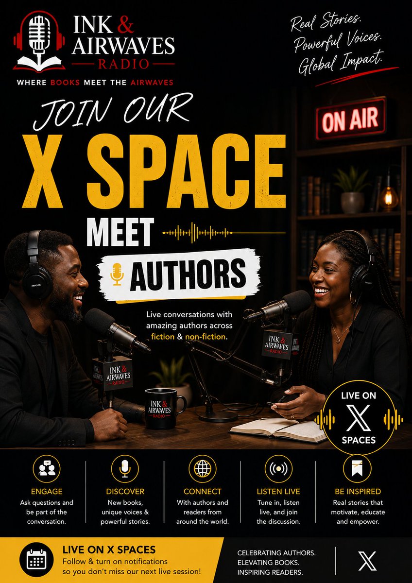 Joyce_S_matt's tweet photo. 🎙️ Join Our Live X Space!
Meet fiction &amp; non-fiction authors as we explore the stories behind their books, their writing journeys, and answer your questions live.
#XSpaces #AuthorCommunity #BookTwitter #WritingCommunity #Readers #Publishing #Authors #Books #Fiction @allauthor https://t.co/8re5Eztj68
