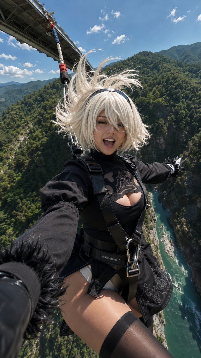 AIphotolover17's tweet photo. YorHa 2B bungee jumping 🤩
#2B #NeirAutomata #AIart #bungeejump https://t.co/BzT6gW5UFk