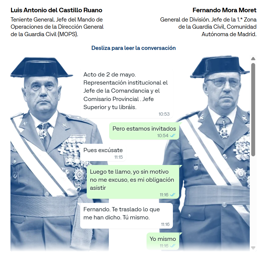 FroilLannister's tweet photo. Es sencillamente acojonante el punto en el que las cloacas del gobierno han llegado a infiltrarse en las instituciones. Hasta el punto que los mandos de la Guardia Civil fueron utilizados por Mercedes González para atacar políticamente a Ayuso, dándoles la orden de no acudir al acto de celebración del 2 de mayo.

Como en este caso, el valiente General de la Guardia Civil se negó a obedecer órdenes, el ataque a la Comunidad de Madrid lo daría Margarita Robles, impidiendo la celebración del desfile militar.

Pedro Sánchez ha transformado al Estado en una sauna al más puro estilo de los negocios de su suegro.