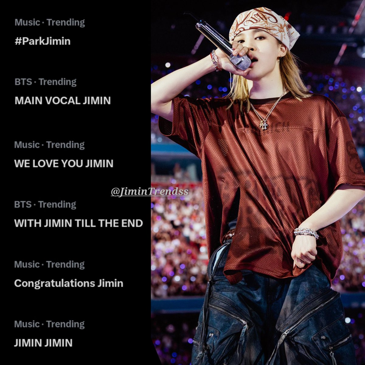 JiminTrendss's tweet photo. MAIN VOCAL JIMIN
WE LOVE YOU JIMIN
WITH JIMIN TILL THE END
CONGRATULATIONS JIMIN
JIMIN JIMIN
#ParkJimin #JIMIN #지민 https://t.co/NUINxwzXS9