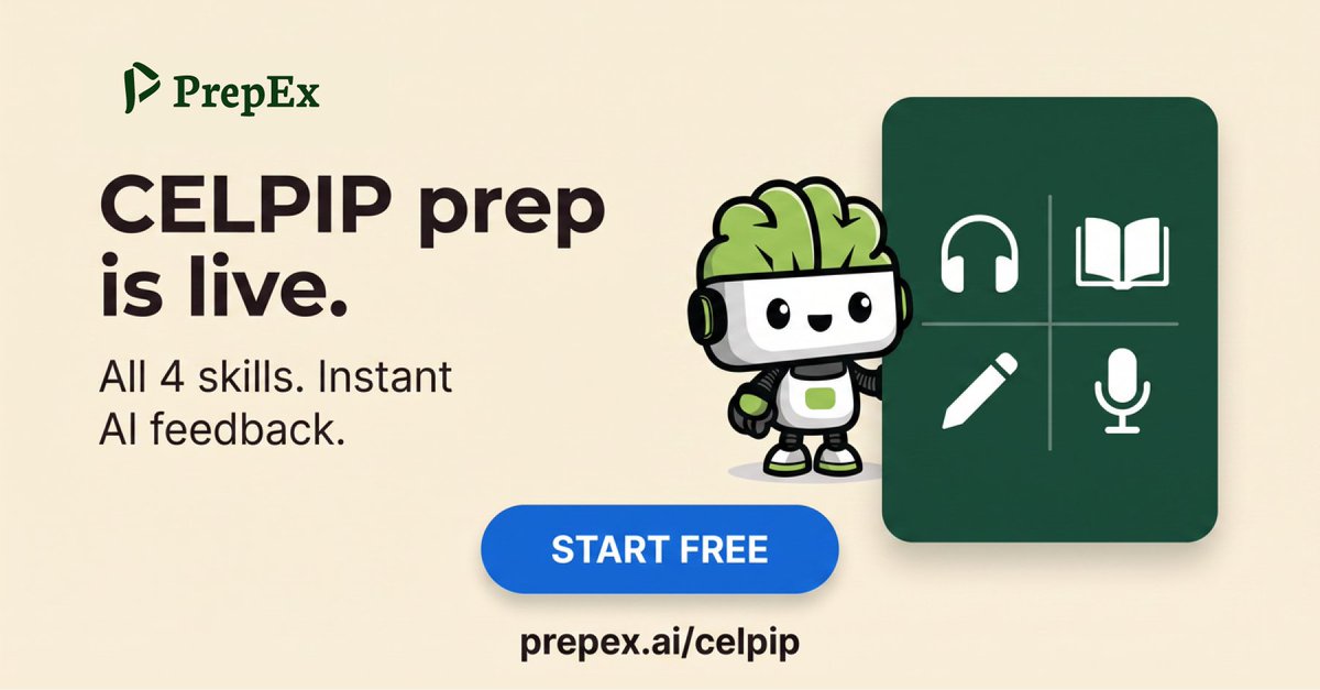 prepex_ai's tweet photo. Most people prepping for CELPIP aren't sitting in a classroom with unlimited time. They're doing it around a full time job, a move, or a deadline that isn't waiting for anyone. https://t.co/vb36aRcQzP