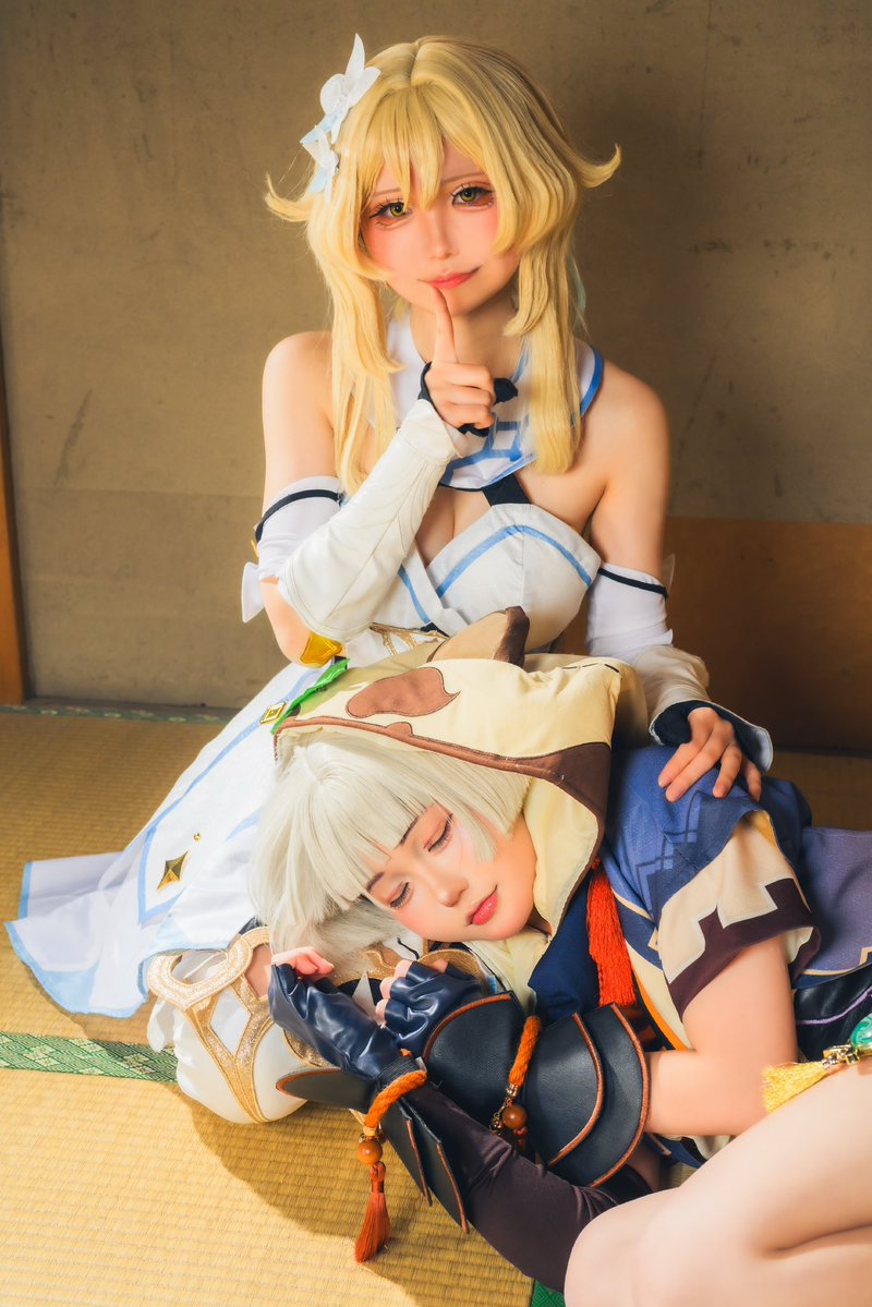 an_3232_'s tweet photo. ⚠︎︎Cosplay
原神/ 旅人( 蛍 ) &amp;  早柚
✦・┈┈┈┈┈┈┈┈┈┈┈┈・✦

し〜っ。💤

✦・┈┈┈┈┈┈┈┈┈┈┈┈・✦

早柚 @kurukuma_cos_ ちゃん
📸@kazusan328 さん

#電化製品の目狩り令2026 https://t.co/16mijAwHbz