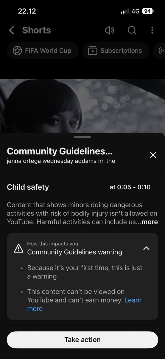 NiklasKartier's tweet photo. @TeamYouTube my video got strike because of child safety but it was just and edit of jenna ortega from wednesday series https://t.co/OXrDR8NL6b https://t.co/MSgtMXLkFx