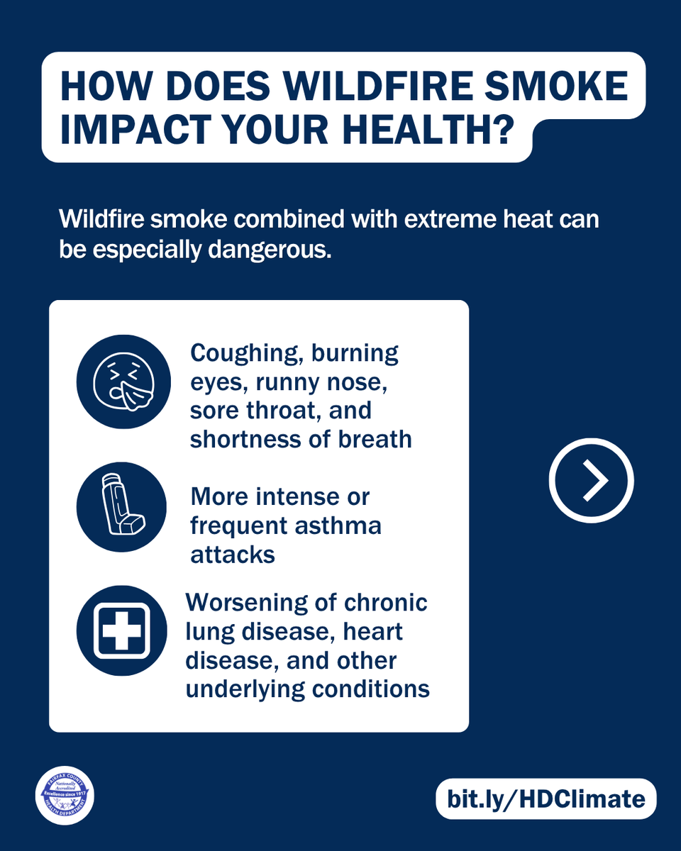 fairfaxhealth's tweet photo. Wildfire smoke harms health—limit outdoor activity, stay indoors, close windows, use air purifiers. Learn more: https://t.co/NTUqZoxnin https://t.co/AzCD2Qbnx3