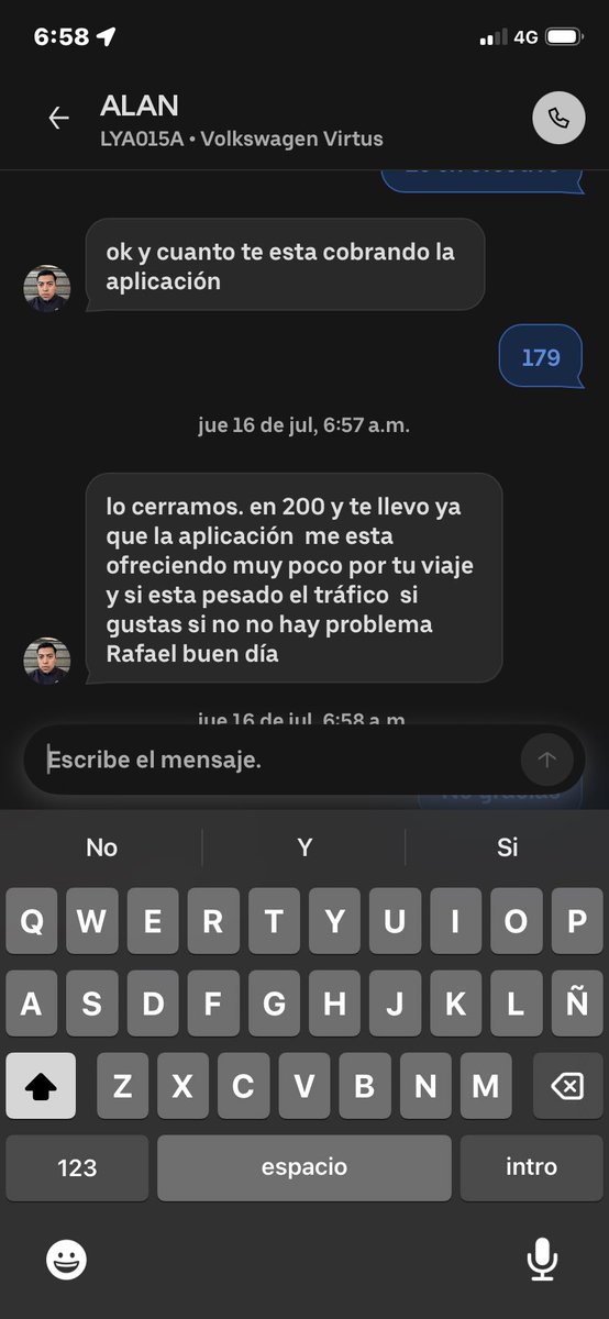 rafa_amaro's tweet photo. @Uber_MEX Este conductor me solicita un pago extra fuera de la aplicación . Esto contradice sus políticas de calidad  , control en el servicio.
Posterior a no aceptar me cancela el viaje . https://t.co/2hh7avYmDa
