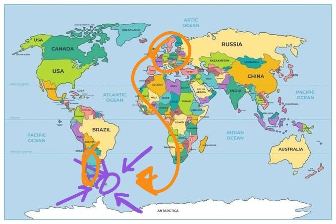 French_rap_plug's tweet photo. @RevPermanente Pour rappel où se situe les Malouines par rapport au Royaume-Uni https://t.co/HwQ5Meux2P
