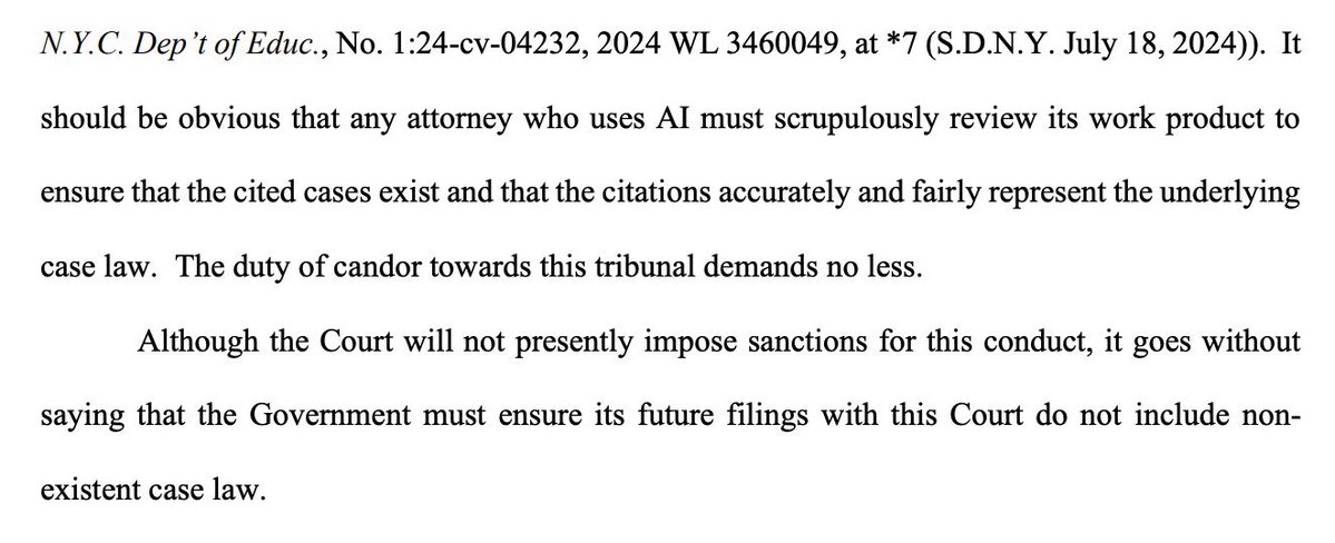 PollTracker2024's tweet photo. Politico: Federal judge notes the Department of Justice might have included a fake AI-generated citation in an ICE detainee's criminal case. https://t.co/AgJq5L1bUT