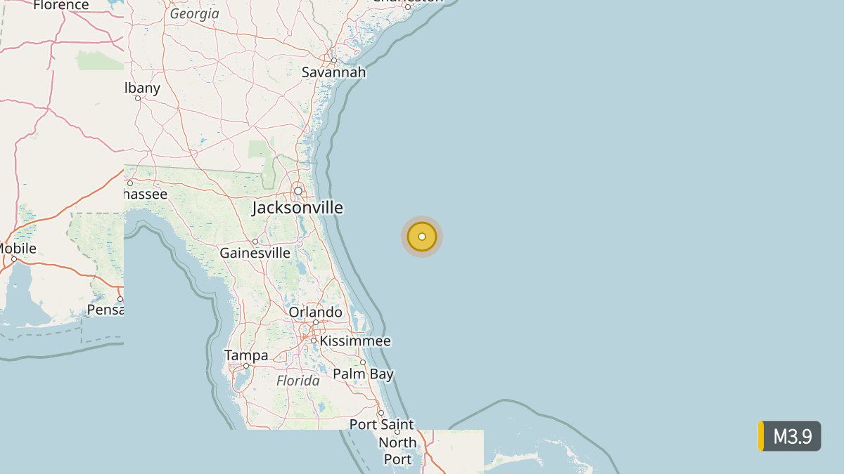NewEarthquake's tweet photo. M3.9 experimental explosion 💥 - 147 km ENE of Ponce Inlet, Florida

Jul 16 15:04 local time (23m ago)
Depth 0 km
https://t.co/FshSROWr2O https://t.co/YkAT7hscuQ