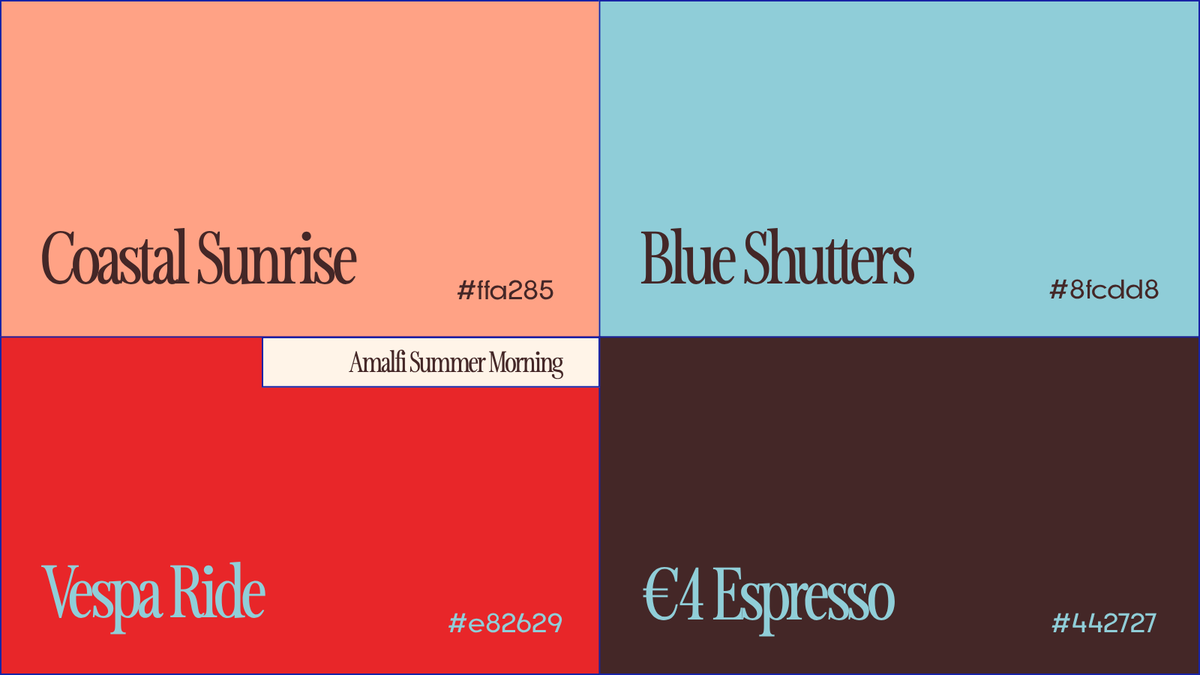 fontspring's tweet photo. No passport required ✈️🎨

We turned some of Europe's most iconic summer destinations into colour palettes!

Whether you're building a brand, refreshing a moodboard, or just dreaming of your next getaway, save these palettes for your next creative project 🌍 Which palette are you choosing?