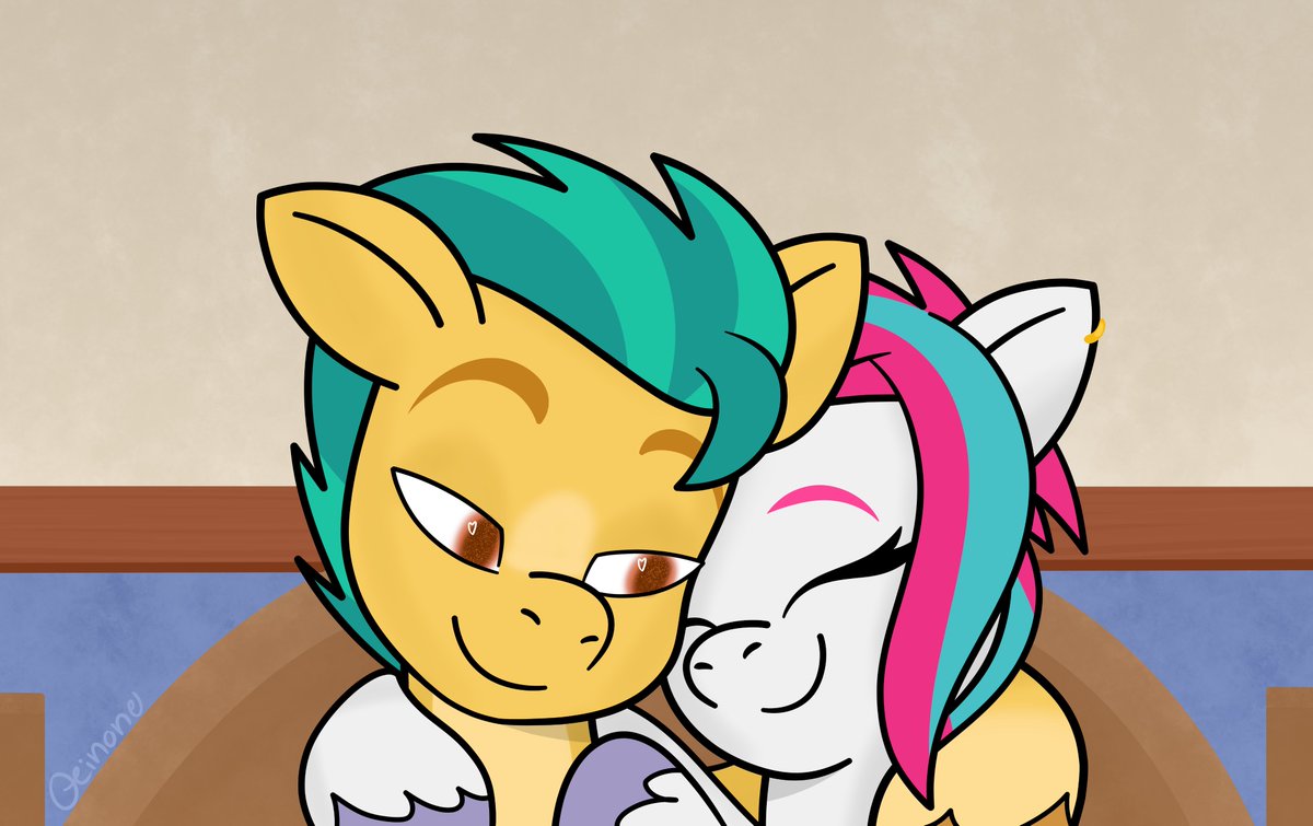 Qeinone's tweet photo. Something cute...
Hitch and Zipp hugging 🥰

#mlp #mylittlepony #mlpg5 #ZippStorm #HitchTrailblazer #stormblazer #zitch https://t.co/K8UzMnqDBr