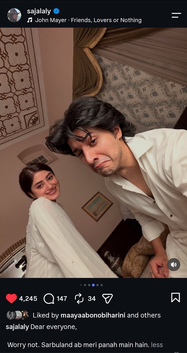 mainasihihoon's tweet photo. Sajal Also posted ??

Yeh ho Kya raha hai😭😭😭❤️
The caption is killing me 😭 

#Zanjerain • #SajalAly • #DanyalZafar • #SarBiya https://t.co/mZc6qLVVjM