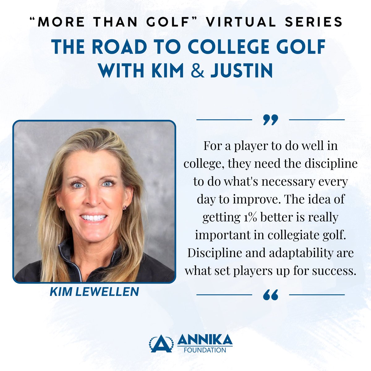 ANNIKA_Fdn's tweet photo. Meaningful insights were shared during last week’s #MoreThanGolf Virtual Series session. 

Thank you to Justin and Kim for sharing their time, wisdom and expertise! 👏

Click the link to watch the full session.

https://t.co/WZ47NQD9vP https://t.co/tcFxjpjItM