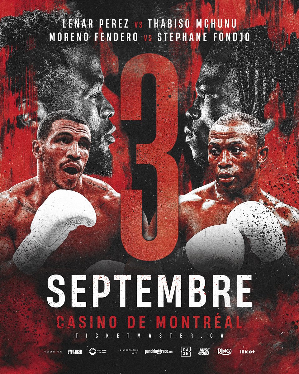 eottm_boxing's tweet photo. 𝗙𝗜𝗚𝗛𝗧 𝗢𝗙 𝗧𝗛𝗘 𝗡𝗜𝗚𝗛𝗧💭

En demi-finale, autant Moreno Fendero que Stephane Fondjo promettent de voler la vedette au combat principal le 3 septembre... Serez-vous #TeamFendero ou #TeamFondjo au @CasinoMontreal?!

⚜️https://t.co/ZFRPyQG54g

#PerezMchunu | #EottmArmy https://t.co/nfJKe6RFYo
