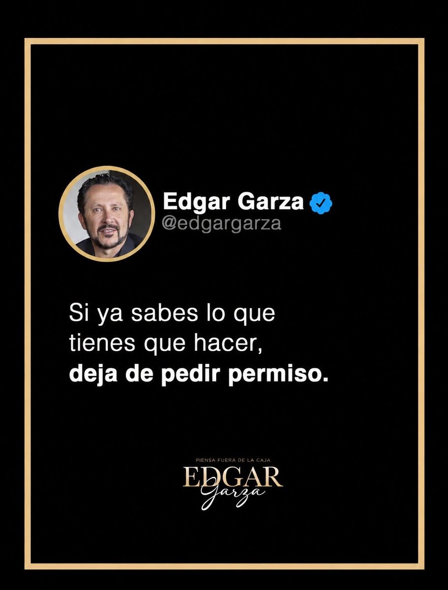 EFGANCIRA's tweet photo. Dejar de pedir permiso no significa actuar con arrogancia. Significa confiar en que ya tienes lo necesario para dar el siguiente paso.

Muchas veces no nos detiene la falta de talento, sino la costumbre de esperar la aprobación de alguien más. Pero llega un momento en el que seguir esperando cuesta más que intentarlo.

Si ya sabes lo que tienes que hacer, hazlo. Porque las oportunidades rara vez esperan a quien sigue dudando.

#EdgarGarza #PiensaFueraDeLaCaja #Mentalidad #DesarrolloPersonal #Liderazgo #CrecimientoPersonal #Disciplina #Éxito
