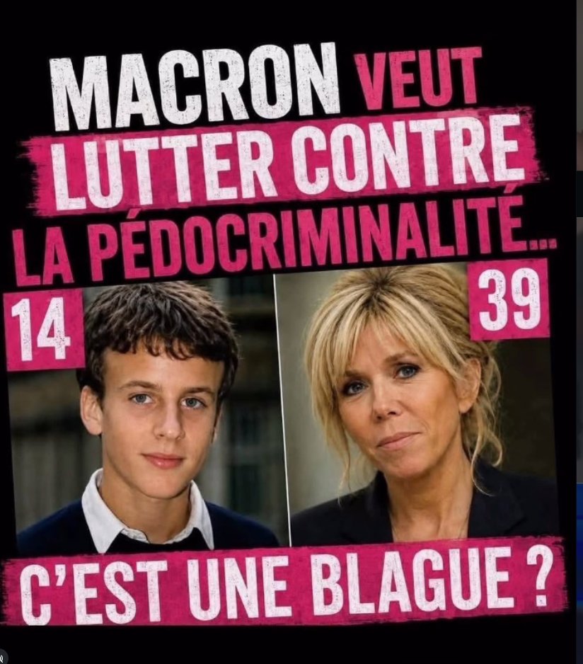 AdamGirard1990's tweet photo. Macron veut luter contre la pédocrimilalité !! 🤮 https://t.co/2NCPE4EFuz