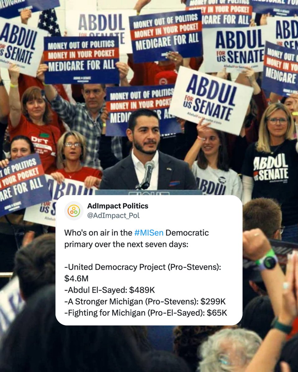AbdulElSayed's tweet photo. They might have the money. But we have the many. https://t.co/sycVUwIGtP