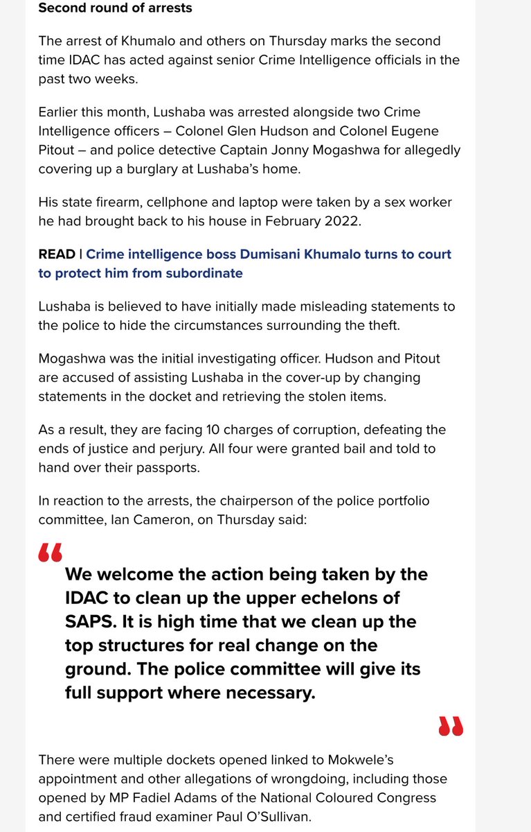 akanyangm's tweet photo. On 27 June 2025, News24’s Jeff Wicks, Kyle Cowan and Tankiso Makhetha published this article, which is consistent with Padayachee’s evidence, which has for the past 3 days been dismantled by and before Madlanga Commission of Inquiry. Join the dots. https://t.co/UqMtJxOmOC