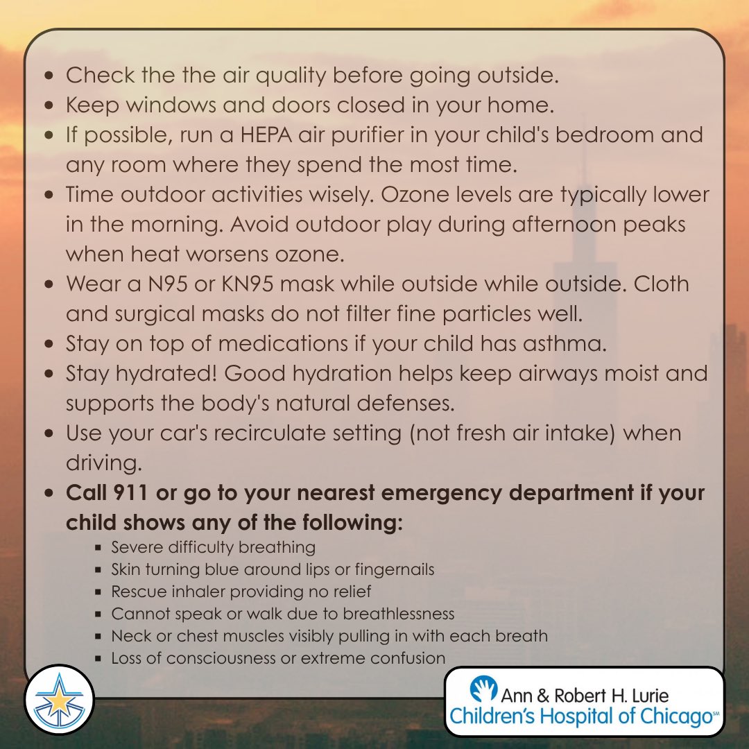 HawthorneAcad's tweet photo. Our friends at Lurie have shared these steps to limit symptoms during days with air quality alerts 😷 https://t.co/GmN68yGeN1