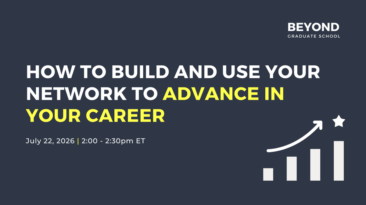 PittGradStudies's tweet photo. Join Beyond Graduate School on July 22 from 2-2:30 p.m. for a webinar designed specifically for professionals with 5 or more years of work experience looking to build their network and advance in their career.

Register to attend: https://t.co/KFGxq6Ecmz https://t.co/WDwHsHeEYj