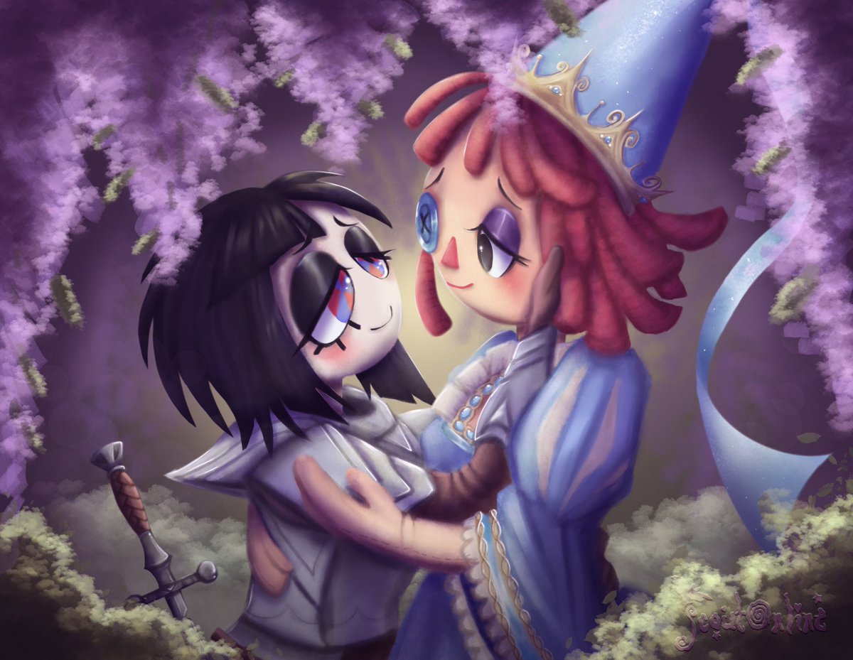 scoutonline0's tweet photo. A fairytale moment ✨🤍

#ragapom #jesterdoll #buttonblossom #tadc #tadcfanart #ragatha #pomni https://t.co/ngTXVuRaVq