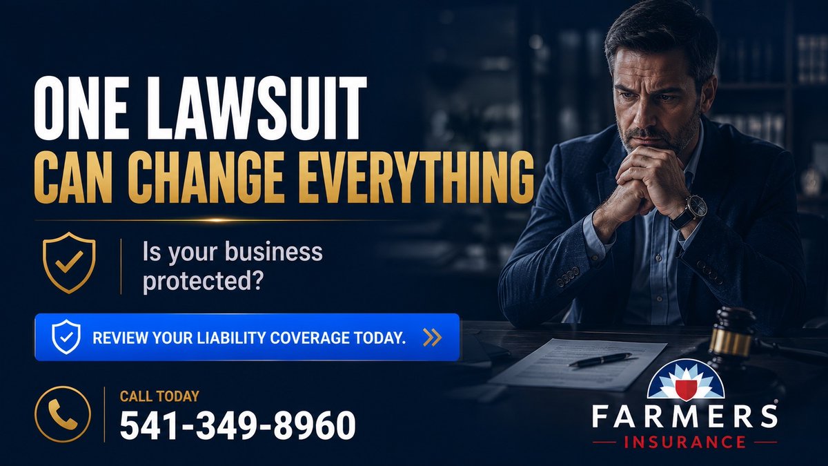 Michael_Barclay's tweet photo. One liability claim can create serious financial consequences for a business.
Proper coverage matters before problems happen.
https://t.co/nMLAGttWuX
#BusinessInsurance #RiskManagement #SmallBusiness #Entrepreneur #farmersinsurance #michaelbarclayfarmersinsurance https://t.co/zMYcUJRPZD
