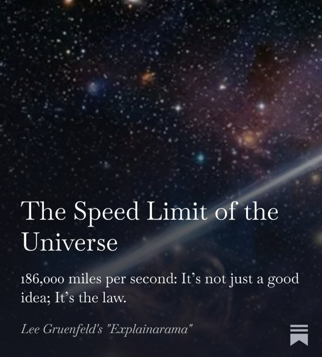leegruenfeld's tweet photo. Read my latest Substack on why the speed of light is the ultimate speed limit of the universe.

https://t.co/764b2pR6vj https://t.co/8CsRsT3WjH