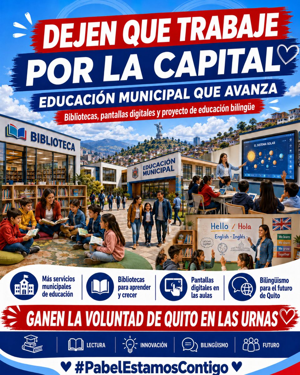 AndrsRichards's tweet photo. En los últimos diez años no se había visto tanta inversión en la educación municipal. Ganense la voluntad del pueblo quiteño en las urnas sin trampas ni atajos #pabelestamoscontigo https://t.co/CG5QFvrb4k
