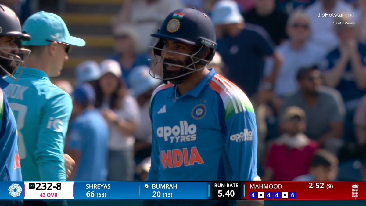 KingKong101's tweet photo. 🥶💥 BOOM BOOM BUMRAH! 💪🔥
4️⃣ 0️⃣ 4️⃣ 4️⃣ 0️⃣ 6️⃣ — Jasprit Bumrah goes berserk in a single over, finishing with a huge six! What a cameo! 🇮🇳🚀
#JaspritBumrah #BoomBoom #INDvsENG #2ndODI #TeamIndia https://t.co/UeMwntkACT