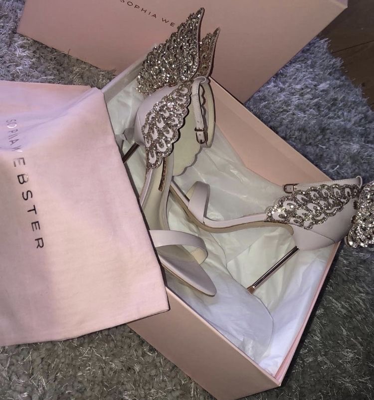 PinkPrivilege5's tweet photo. Angel wings on heels! Sophia Webster magic 👠💫 https://t.co/0UnZeqV4sa