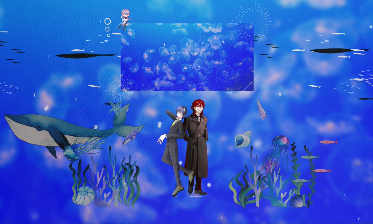 rui_trpg_rd's tweet photo. CoC「午前0時のアクアリウム」
KPC/PL
繊月二朔/るい

PC/PL
黒萩泰斗/ねざめ

無事シナリオエンド！二人が楽しそうに水族館を回れてよかったなと思います
幸せになれよって話

「あんたが楽しめたみたいで良かったですよ、班長」 https://t.co/dG8uS0k3rc
