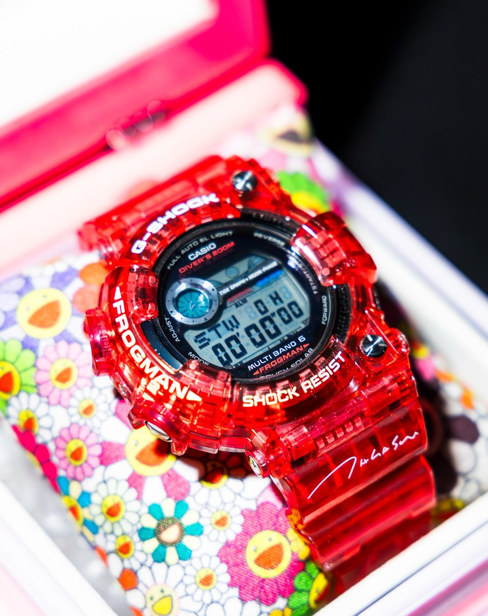 ModernNotoriety's tweet photo. Takashi Murakami x G-SHOCK Frogman 🌼

Originally released in 2010, limited to 300 units worldwide https://t.co/eA6XELiGDh