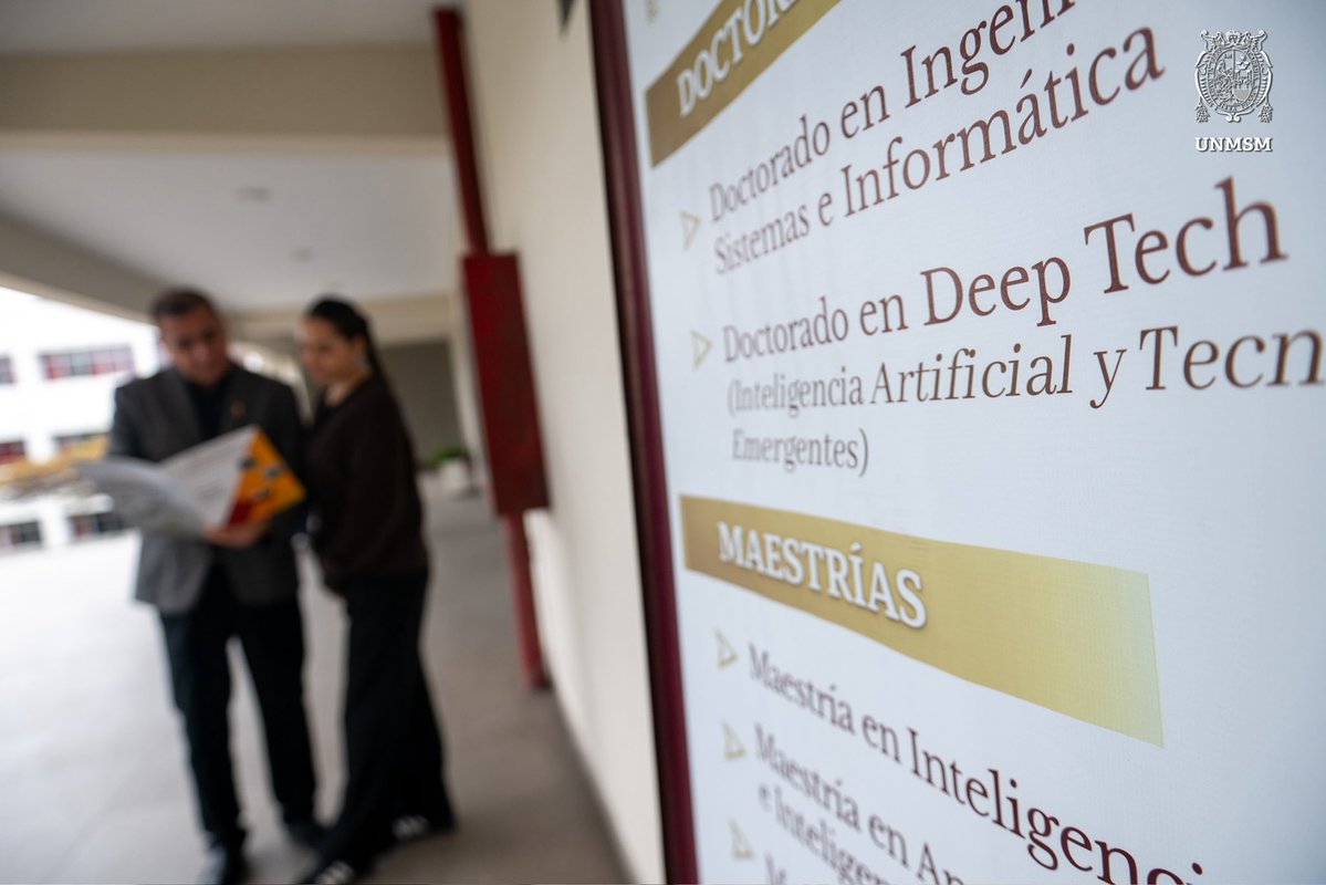 UNMSM_'s tweet photo. 🚀 Impulsa tu crecimiento profesional con los programas de posgrado de la Facultad de Ingeniería de Sistemas e Informática de la UNMSM. Maestrías y doctorados en Inteligencia Artificial, Analítica de Datos, Ciberseguridad, Ingeniería de Software y más, con docentes nacionales e internacionales y una formación alineada a las demandas de la transformación digital. 

📚💻 Las inscripciones están abiertas hasta el 13 de agosto. ¡Da el siguiente paso en tu carrera y especialízate en la Decana de América!

🔗Lee la nota aquí: https://t.co/ldy1muEWUB