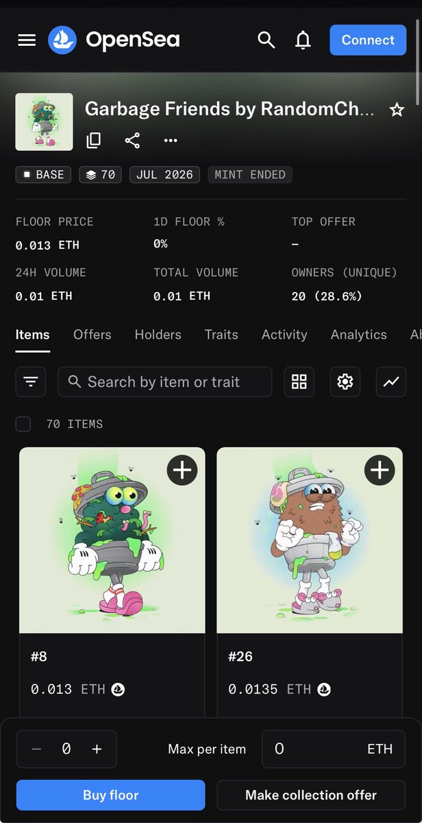 altinvestored's tweet photo. Fake @garbagefriends on base @opensea. Careful of scams. https://t.co/RHjVQmUXhO