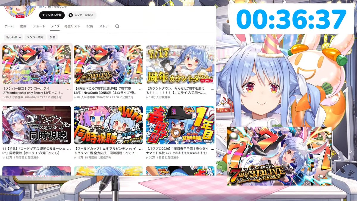 7周年記念カウントダウンおつぺこー！ ぺこちゃんデビュー7周年
