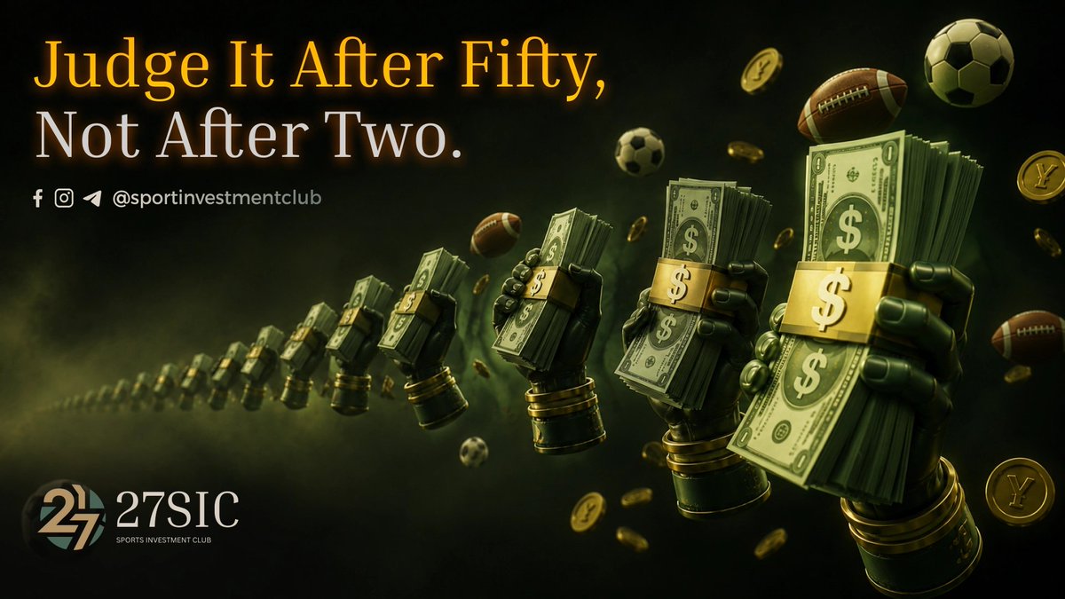 27SIC's tweet photo. The calls aren't what sink people.

It's putting half your money on the one you "feel," skipping the ones that look scary, then doubling up to win it back. 

Pick an amount you can watch swing. 

Same size on every play. 

Judge it after fifty, not after two. 

That's the entire game, and that's how we continue to win.