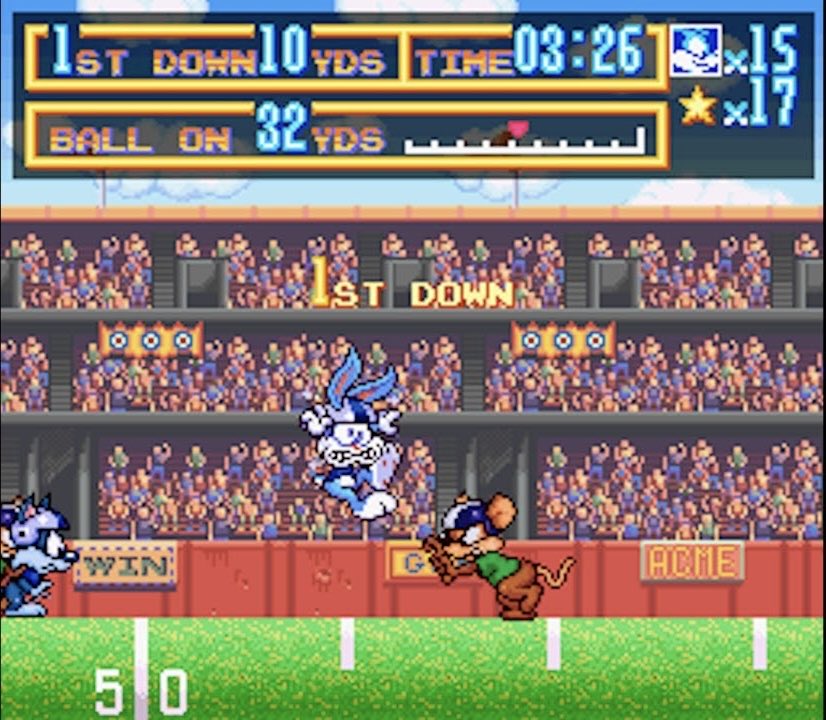 JakeDiesAgain's tweet photo. The first episode of One More Life drops on YouTube in ONE HOUR 🚨

Goal: Score a touchdown on Tiny Toons Adventures: Buster Busts Loose. Can I do it? 
#SNES #TinyToons #SuperNintendo #OML https://t.co/5MkkfRsDH8