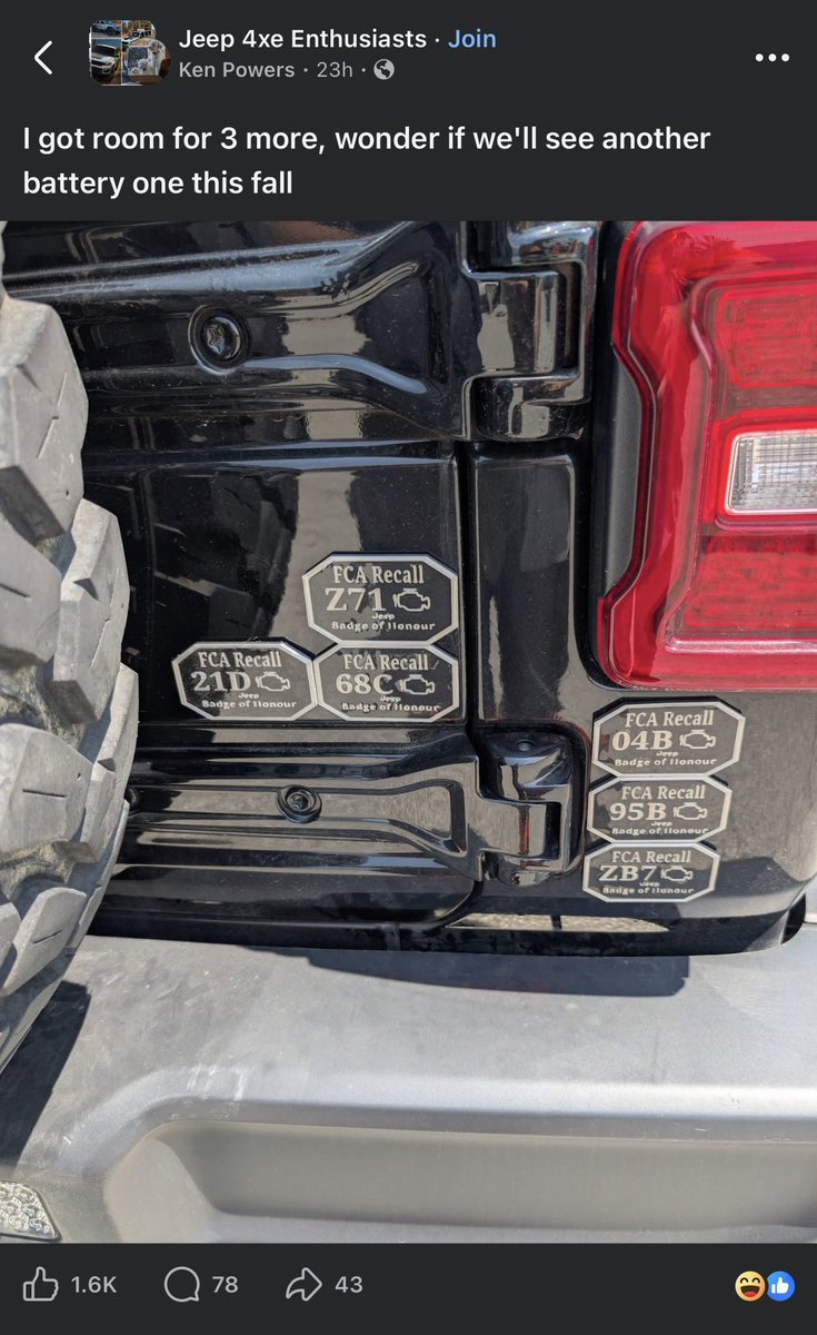 GMC_Envoy_XL's tweet photo. Stellantis recall badge of dishonor. https://t.co/CJB0vvnn1f