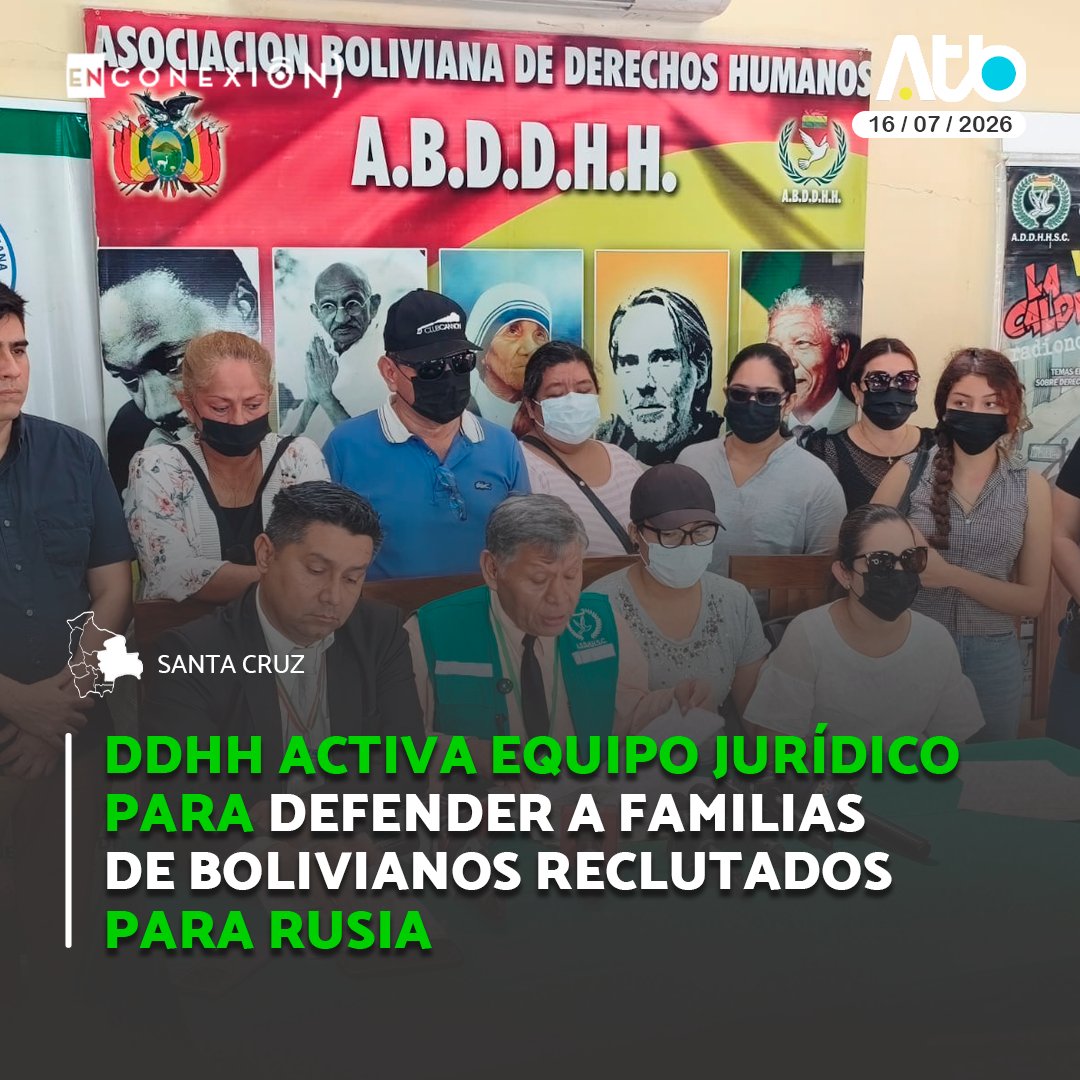 EnConexionbol's tweet photo. Víctor Hugo Velasco, presidente de la Asociación Departamental de Derechos Humanos, informó que la institución activó su equipo jurídico para representar a los familiares de bolivianos reclutados ilegalmente para la guerra entre Rusia y Ucrania.

#EnConexión #EstamosdeVuelta https://t.co/pDobY2SEFr