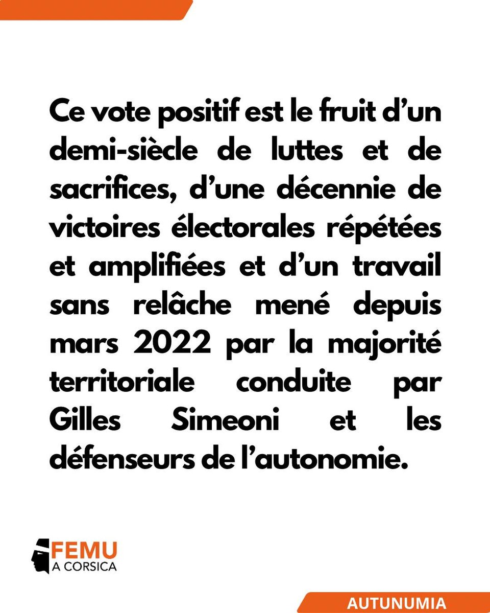 Partitu_FemuAC's tweet photo. U 13 di lugliu scorsu, Femu a Corsica hà tinutu una cunfarenza di stampa, in Corti. 

L’uccasione pè u nostru muvimentu di ramintà u passu maiò chì hè statu francatu nantu à a strada versu l’autunumia, cù u votu di l’Assemblea naziunale francesi, in Parighji, u 23 di ghjugnu. 

U cumbattu pè l’autunumia, pè a Corsica è u populu corsu cuntinueghja. 

À a mossa !